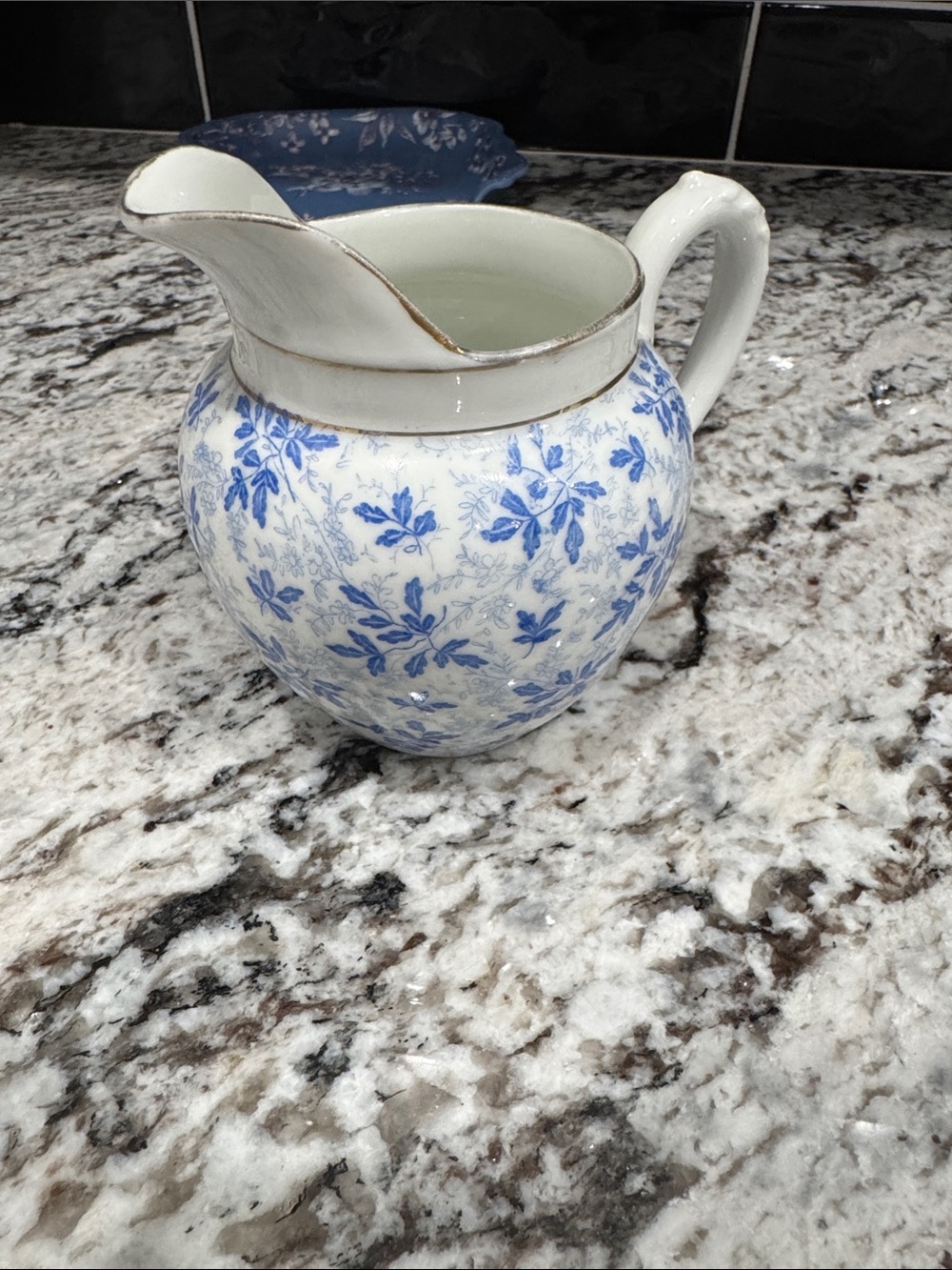 Blue Floral Ceramic Pitcher - Classic Country Style